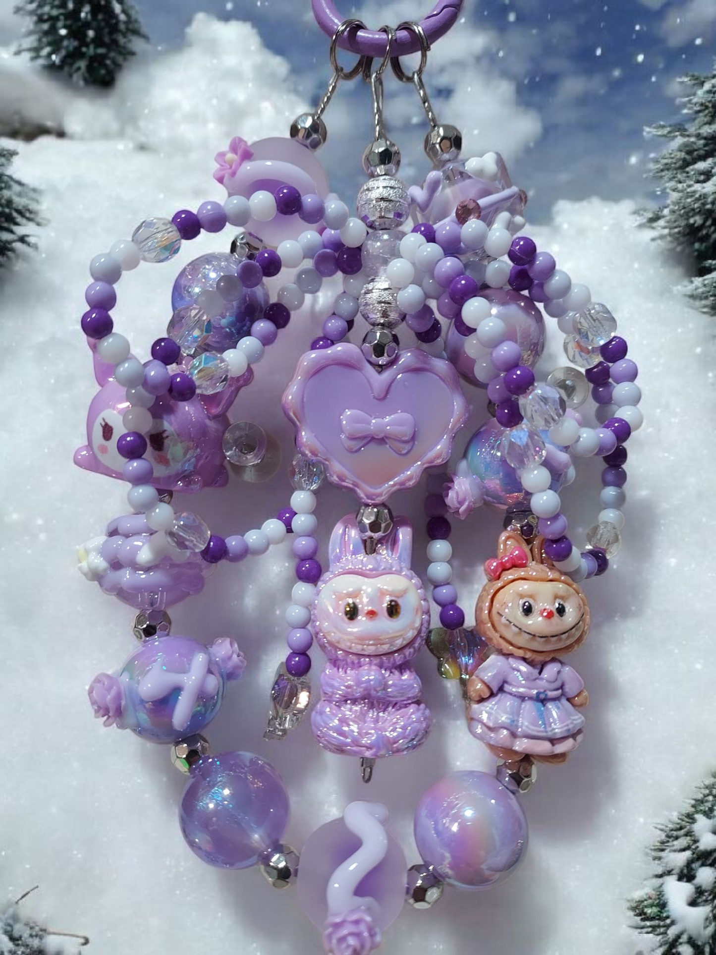 Purple Labubu with bow