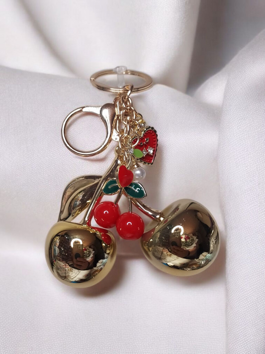 Gold Cherry Charm